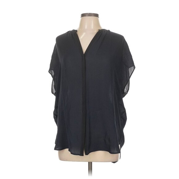 Vince Silk Navy and Black Flowy Blouse size Large - Picture 1 of 13